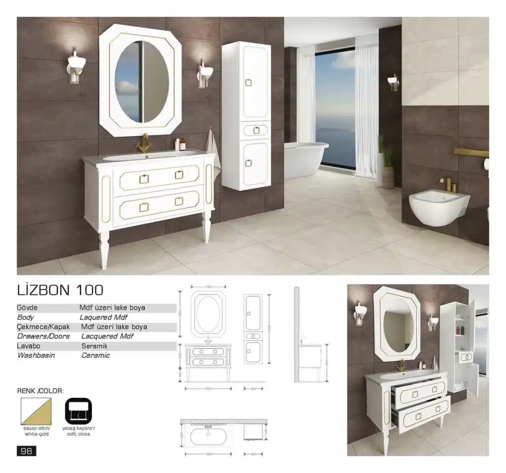 Banyo Mobilyaları Dolapları 32 diamond lizbon banyo