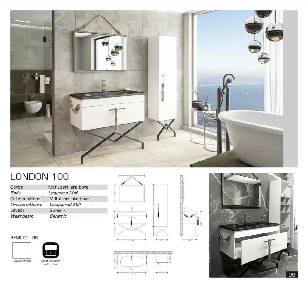 Banyo Mobilyaları Dolapları 31 diamond london banyo