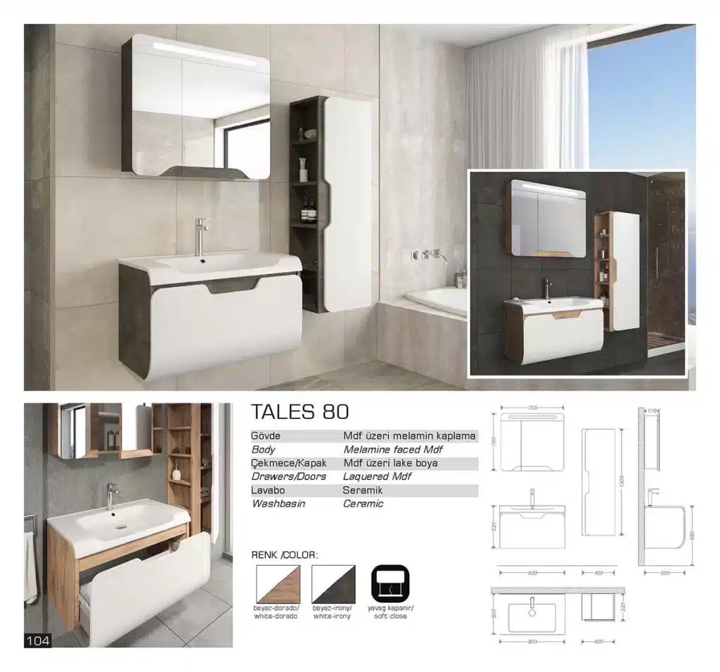 Banyo Mobilyaları Dolapları 30 diamond tales banyo