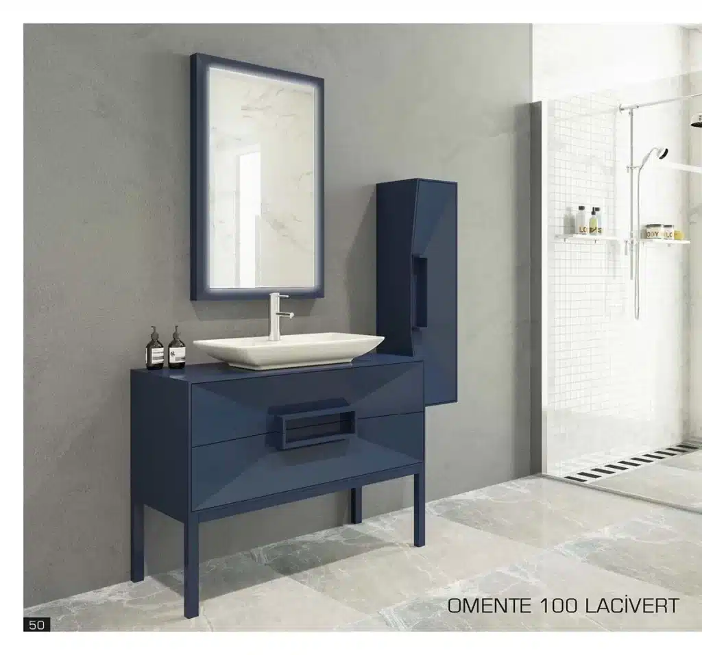Banyo Mobilyaları Dolapları 9 premium omente lacivert banyo