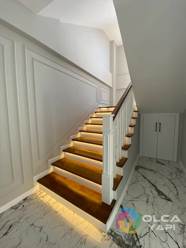 İznik Villa İç Mimari Uygulaması 33 iznik villa tadilati merdiven ledli